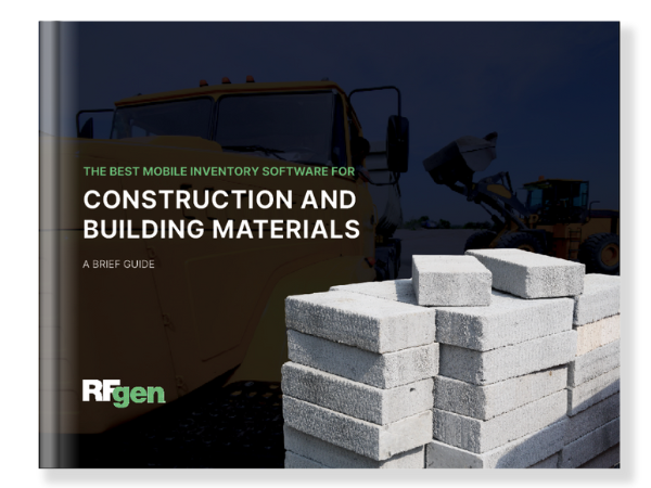 cover image of the RFgen ebook: The Best Mobile Inventory Solution for Construction and Building Materials
