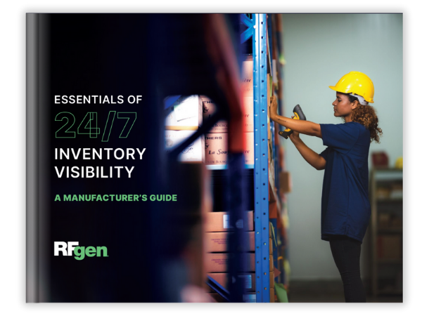 cover of RFgen Software white paper Essentials of 24/7 Inventory Visibility: A Manufacturer's Guide